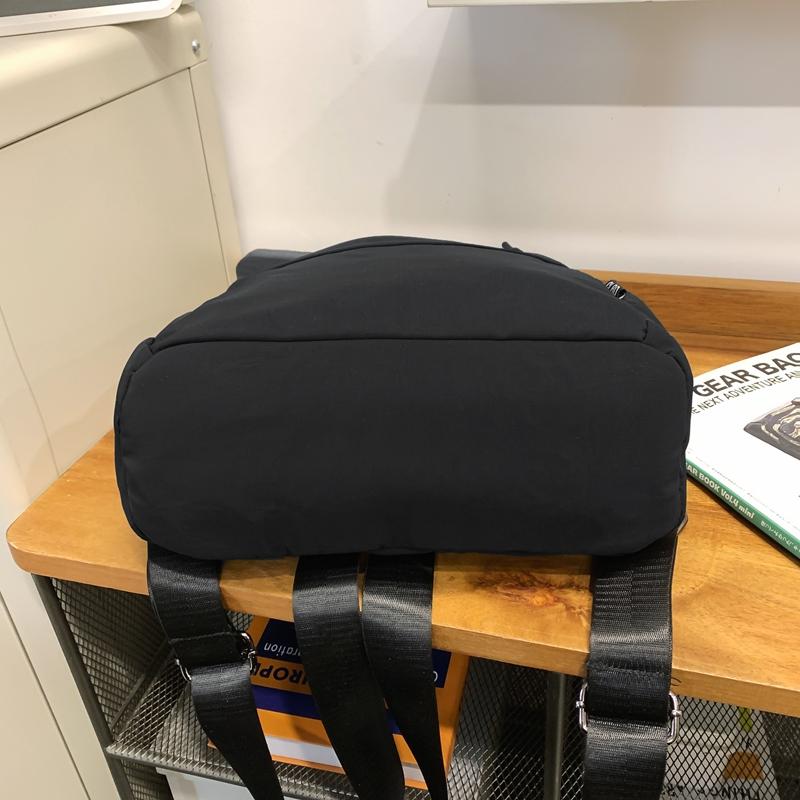 Men Nylon Backpack Solid Color Women Small Backpack