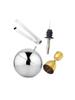 ABHAS® 1.2L Stainless Steel Ball-Shaped Ice Bucket With Tong, Peg Measurer & Wine Stopper | Premium Bar Accessory