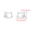 Cute Cat Shining Zircon Earrings Kawaii Earrings Cartoon Sweet Ear Studs Jewelry
