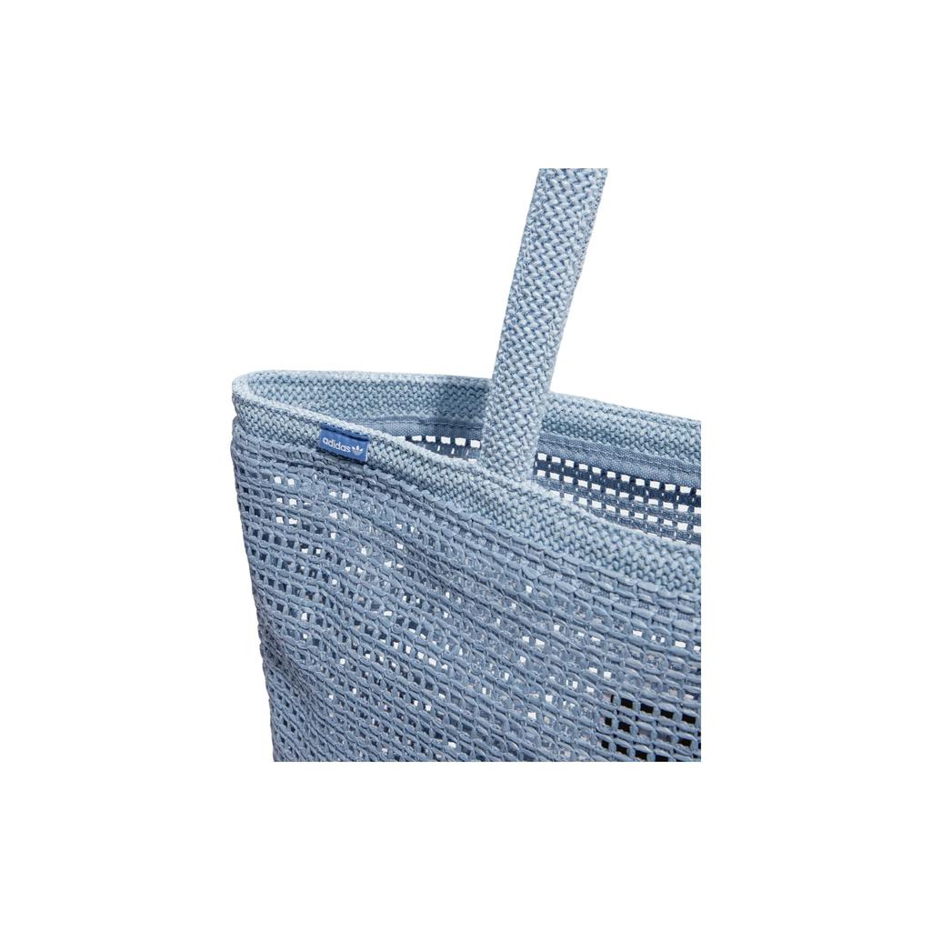 adidas Originals Trefoil Stricklogo Hohlmuster Recyceltes Polyester Tragetasche Damen Tragetasche Blau KW2006