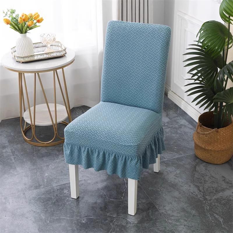 Skirt Dining Chair Cover Jacquard Elastic Soft Seat Cover Anti-dirty Stool Slipcover Suitable for Kit Pet Room Living Home Decor