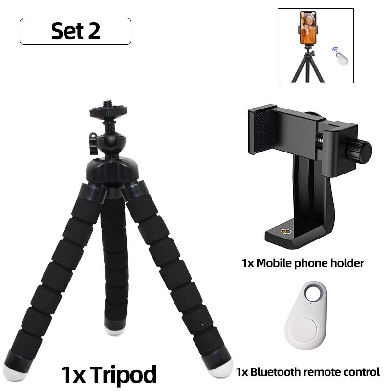 Mini Flexible Octopus Tripod with 360° Ball Head, 1/4" Screw Portable Desktop Stand for GoPro Camera Webcam Smartphone Vlogging