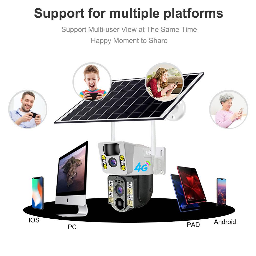 4G Solar-Powered V380 Surveillance Camera: 6MP, Waterproof, Outdoor, PTZ.