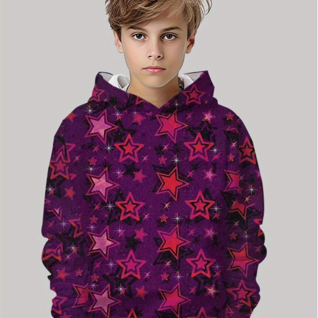 New 3D printed hooded sweatshirt, fashionable long sleeved hooded sweatshirt, comfortable pullover for boys and girls, children's hoodie