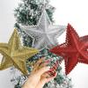 25Cm Christmas Tree Top Sparkling Gold Silver Star Household Xmas Tree Ornaments Christmas Decoration For Household  Natal Latest Year