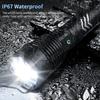 1PC Strong Light Flashlight Zoom Rechargeable Flashlight High Brightness Intelligent Built-in Large Lithium Battery Durable