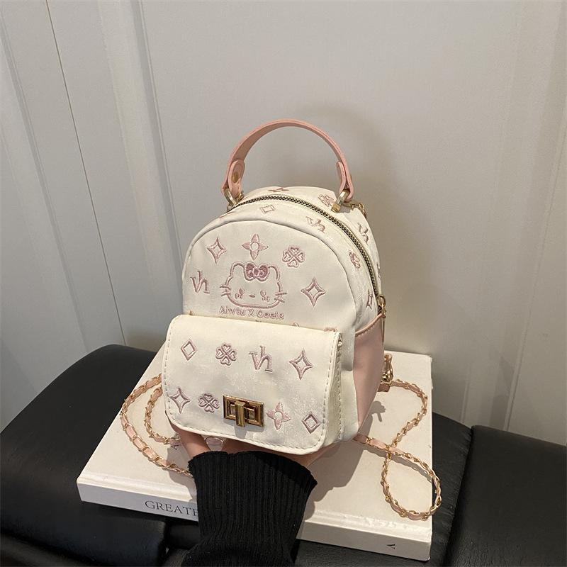 Schoolbag Backpack Kitty Cartoon Korean Version of Hello Kitty Women's New Spring Versatile Casual Commuter Backpack Soft