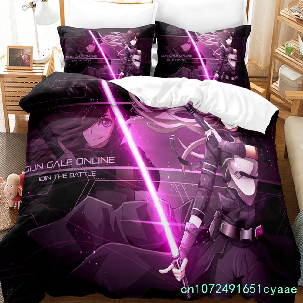 Japan Cartoon Bed Linen Anime Sword Art Online Bedding Sets Polyester 3D Gift For Kids Twin Single Queen King Size Duvet Covers