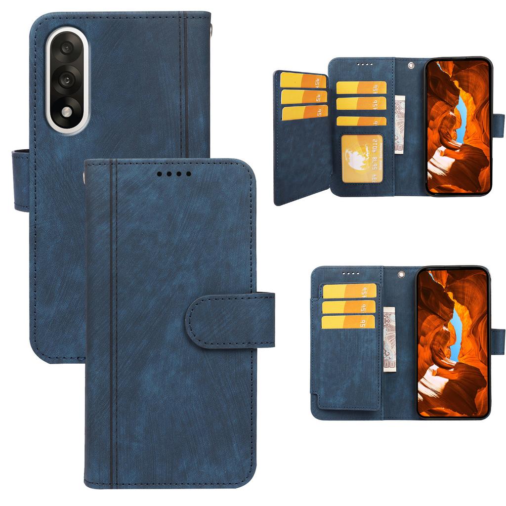 For OnePlus Ace 5 Ultra 5G/Nord 5 5G Leather Case Line Pattern Wallet Phone Cover with 9 Card Slots