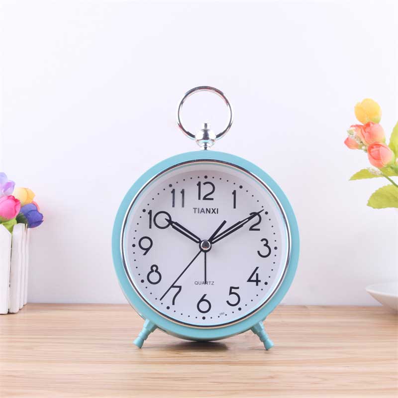 Simple Mini Clock Desktop Alarm Clock Students Children Bedside Alarm Clock Round Clock Portable Handheld Alarm Clock