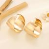 Elegant Gold Glossy C-shaped Geometric Stud Earrings