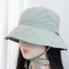 Summer Mesh Drawstring Fisherman Hat With Sun Protection For Women