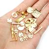 20pcs 316 Stainless Steel Gold Color Geometric Earring Stud Earring Posts Connector For DIY Earrings Jewelry Making Supplies