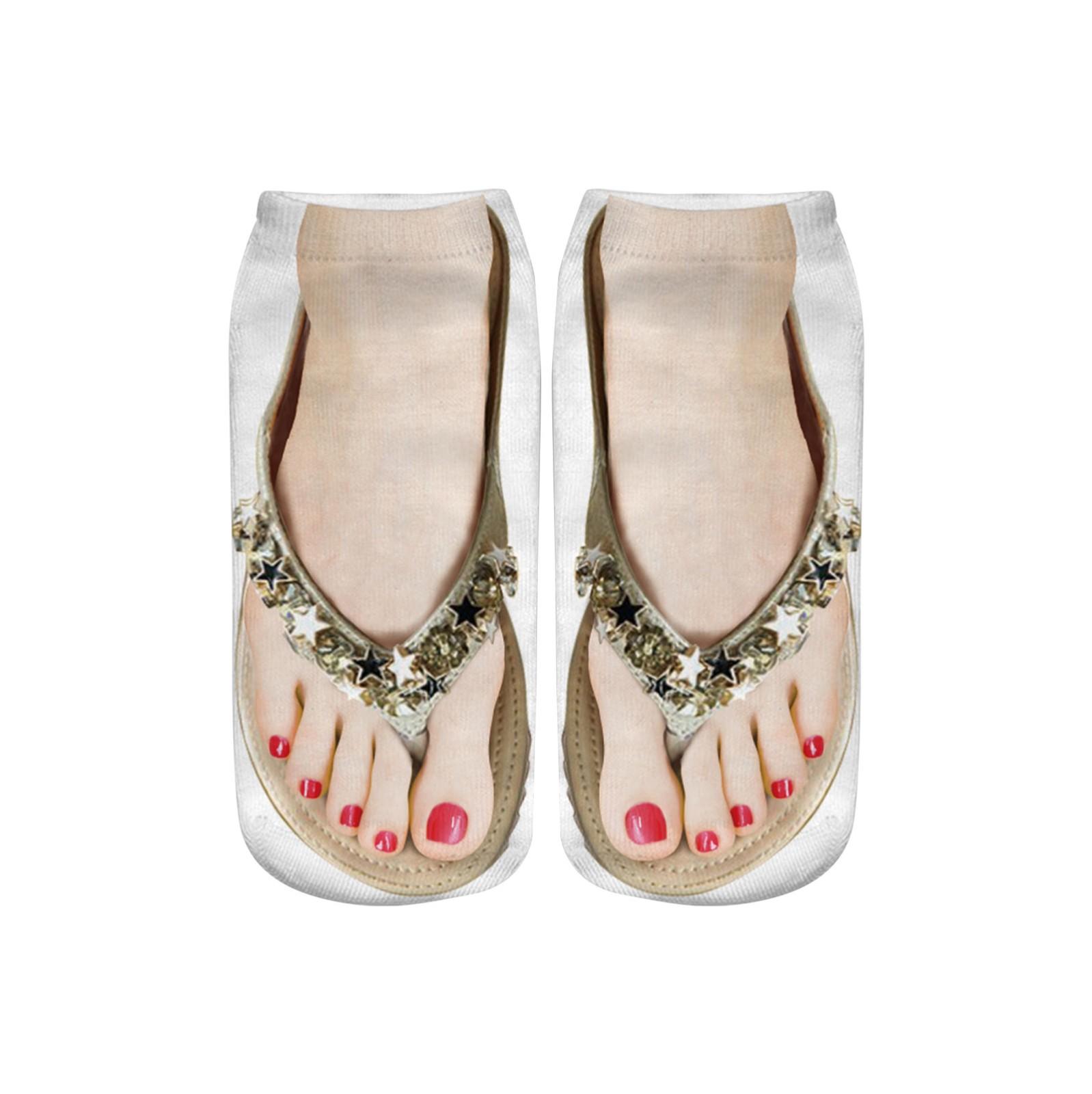 

Носки с 3D принтом 20 см, забавные шлепанцы, носки, холщовые забавные креативные носки One Size