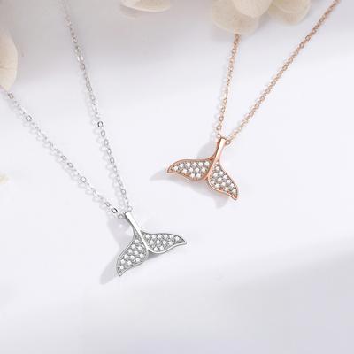Mermaid Tail Necklace Women's Diamond Pendant Plated Niche Design Jewelry
