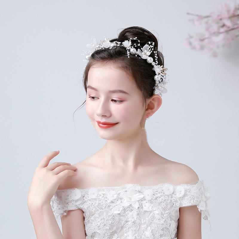 Girls' Fresh Floral Headband & Wrist Flower - Fairy Forest Style, Korean-Inspired Hair Accessories for Child's Performance or Vacation.