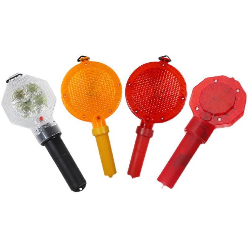 Solar LED Plum Blossom Traffic Cone Safety Light: Flashing Warning Lamp for Vehicles