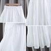 Girls' Half Length Skirt Summer Dress New Student Pleated Waist Skirt A-line Skirt White