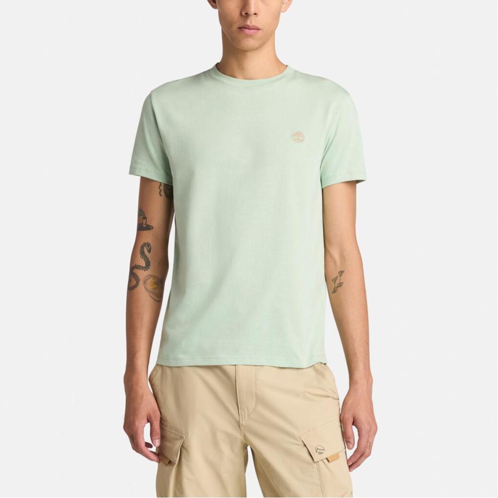 Timberland Short Sleeve Casual Breathable Slim Fit Round Neck T-Shirt Men Tops Embossed-Green A2EKJENE