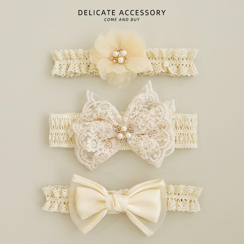 Baby Headbands Elastic Girl Hair Bands Newborn Infant Accessories Photography Props Headwear Princess Lace Florwers Bowknot  Fit for 0-24 Months