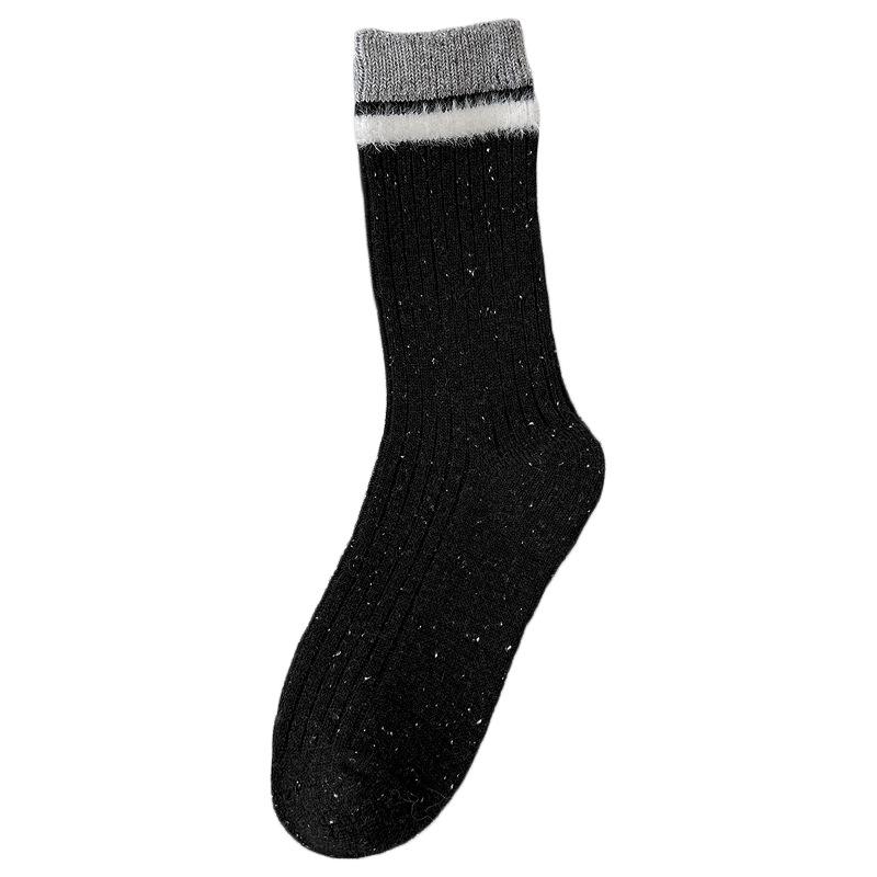 Striped Socks Children'S Medium Tube Socks Season Warm Wool Socks Fleece Thickened Yarn Cashmere Stacking Socks