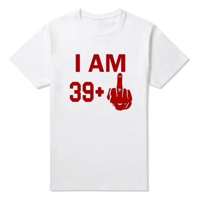 I Am 39 Middle Finger 40th Funny Birthday Gifts Idea Cotton T Shirt for Man Husband Daddy Father's Day Present Men's T-Shirt