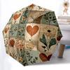 1pc Floral Hearts Automatic Open/Close Umbrella Compact Folding Umbrella, All-Season Portable Umbrella for Women/Men F1124288