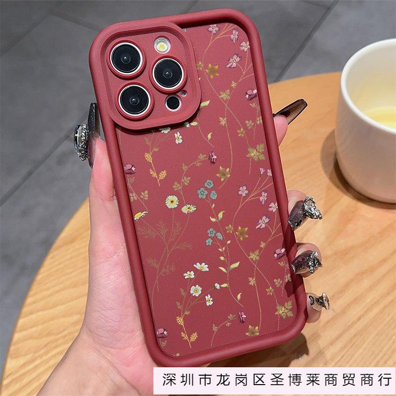 Line flower for iPhone11/12/13/14/15 mobile phone case Apple 16promax all-inclusive X/XS