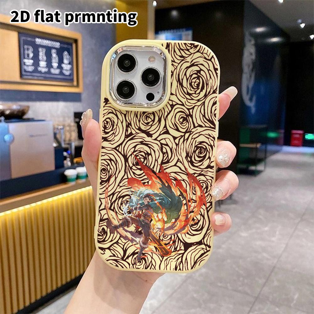 Phone Case: 2D Flat Design Suitable for iPhone 18 17 16 15 14 13 Pro Protective Case, Couple Style, Fire Male Character, Christmas and Halloween Gift