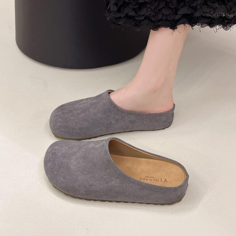 

Thick-bottomed bag head, half slippers, women s summer outer wear, spring and autumn new models, pregnant women retro, ugly and cute, Boken Bantao 35 серый