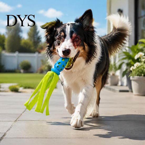 Creative Octopus Shape Dog Toy Squid Chew Toy, Interactive Tug Squeaky Pet Molar with Toys Fabric Strips, Waterproof for Dogs, Stress Relief