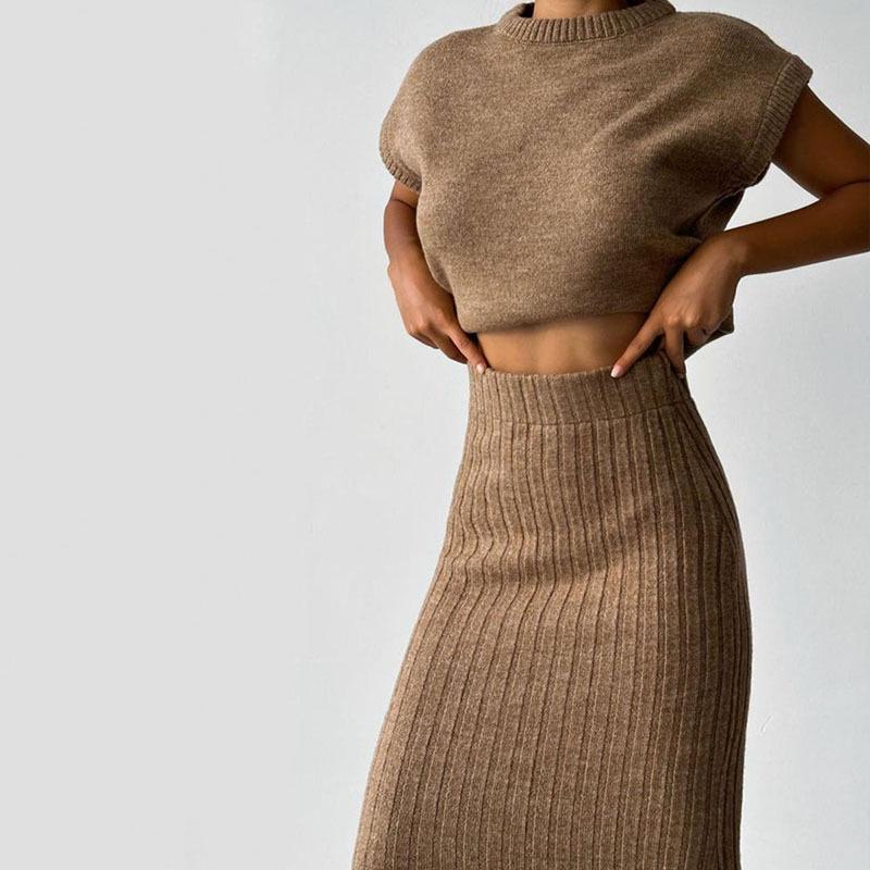 

2025 Нова сукня без рукавів облягаючого крою довжини максі однотонного кольору - Європейська та американська жіноча мода осінь/зима M верблюд