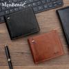 PU leather contrasting color men's short wallet with multiple compartments, horizontal lightweight coin purse, zipper coin case