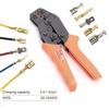 SN-48B Ratchet Crimping Pliers Red Blue Handle Multi Functional Wire Terminal Crimper for 18-28AWG Male Female Spade Pins