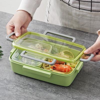 Mikrowellen-Lunchbox Auslaufsicher Unabhängige Fächer Bento-Lunchbox für Kinder Bento-Box Tragbarer Lebensmittelbehälter