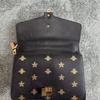 [Pre-Owned] Sylvie Gold Buckle Bee Star Pattern Striped Web Ribbon Bow Shoulder Crossbody Handbag Small - Good #KD2RKA