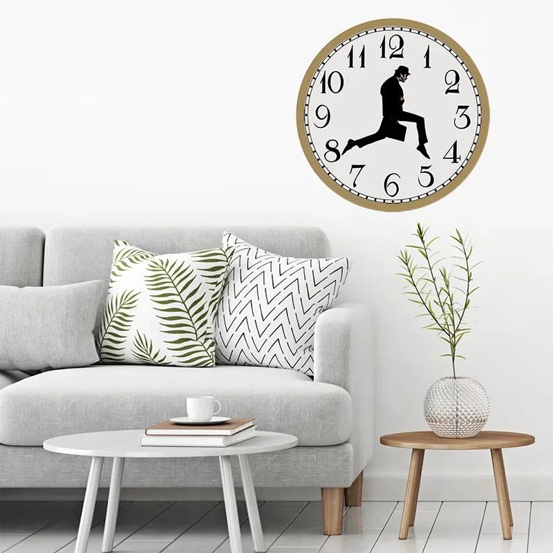 10inch Creative Wood Silent Wall Clock Fashion Decoration Digital Clock for Bedroom Study Office Coffee Shop Bar Counter