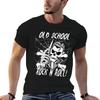 Old School Rock N Roll Greaser Skull TShirt Art Pattern Printed Casual Top