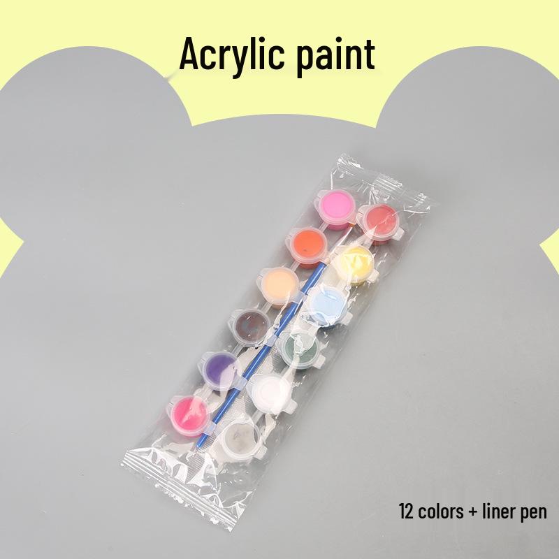 12-Color 3ml Acrylic Paint Set for Kids' DIY Art Projects and Graffiti