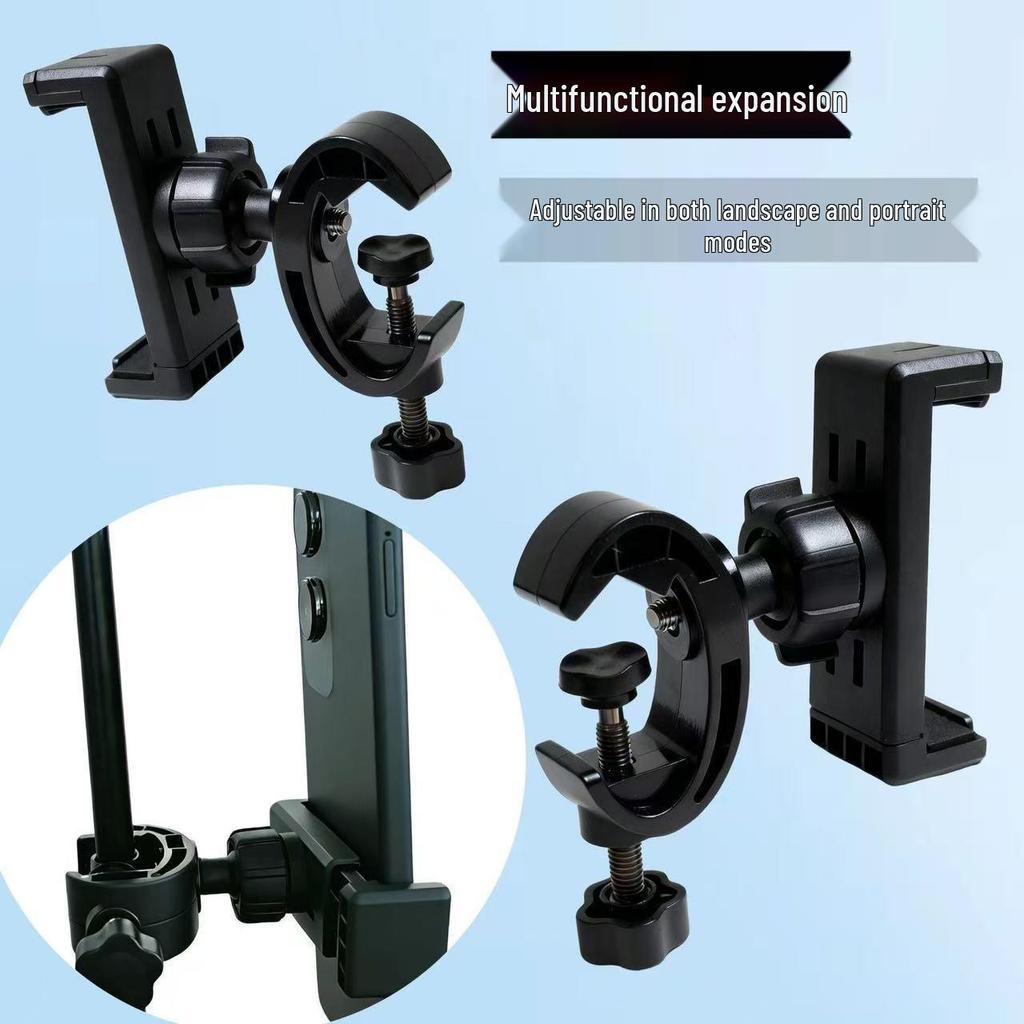Dual-Device Selfie Stick & Phone Holder for Mobile Live Streaming