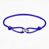 Dámský náramek Sailing Rope Tricolor In Black Cord náramek s kroužkem z nerezové oceli Vodotěsné šperky Boho pro ženy Nastavitelná délka s