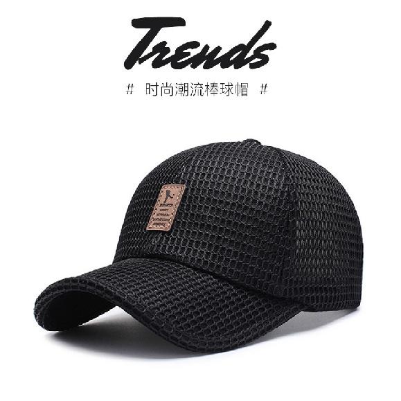 Men's thin, breathable, large mesh baseball cap, women's sun-protective, sun-shading, sports, and fishing cap