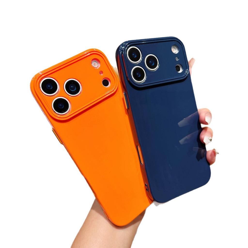 17 Solid Color Light Pillar Phone Case For Apple 17PROMAX Large Hole Goddess Phone Case Trendy Brand Phone Case