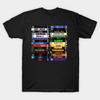 Men Black Print T-shirt Vhs 80S Horror Movie Stacks No-Cut Transfer Paper Print Cotton Tshirt
