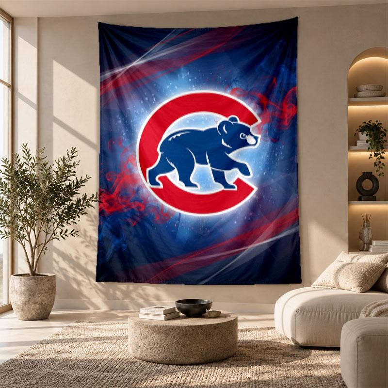 Decorative Tapestry,Chicago Cubs Printed Wall Art, Lightweight Wall Hanging For Bedroom Background