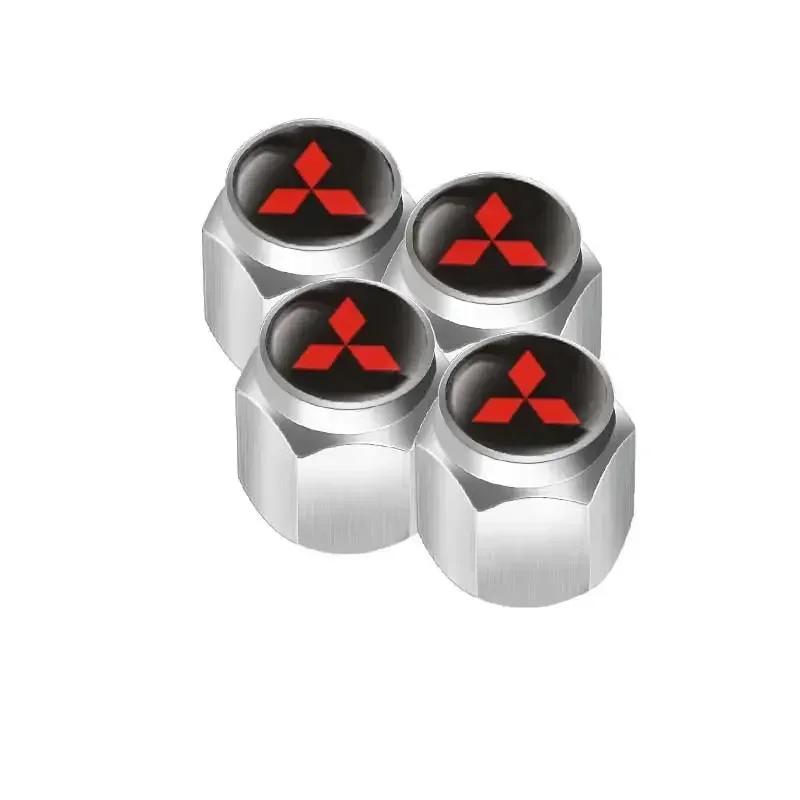 4pcs Alloy Car Tire Valve Caps Wheel Stem Air Covers for Mitsubishi Logo ASX Ralliart Outlander Lancer Pajero Eclipse Galant EVO