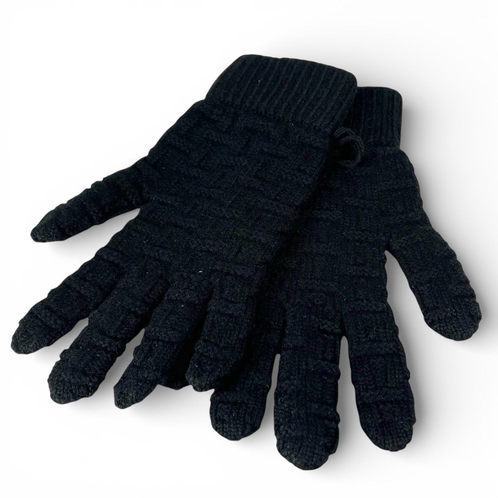 

Excellent HERMES gloves H pattern knitting black cashmere mens M Used