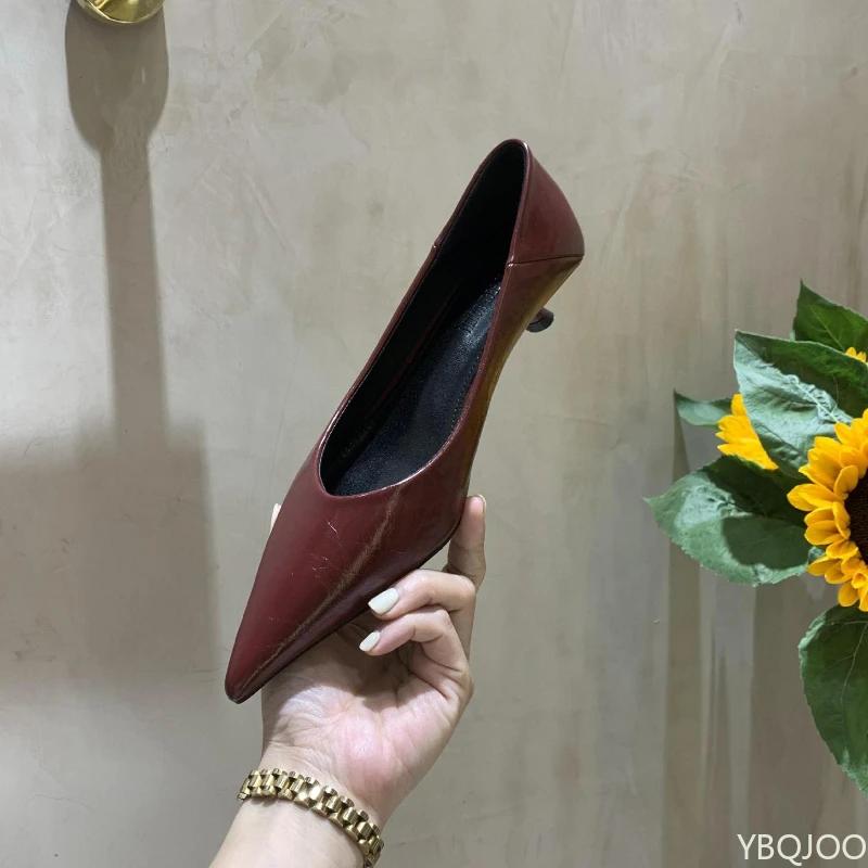 Fashion Naked Luxury Women's Shoes with Soft Leather Fine Heels Pointed Women Low Order Shoes Versatile Commuting Soft Leather Fine Heel