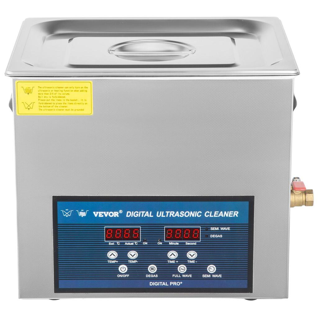 10L Ultrasonic Cleaner Dual Frequency Ultrasonic Cleaning Machine with Heater Jewelry Cleaner for Parts Jewelry Eyeglass Ring Denture Record Circuit