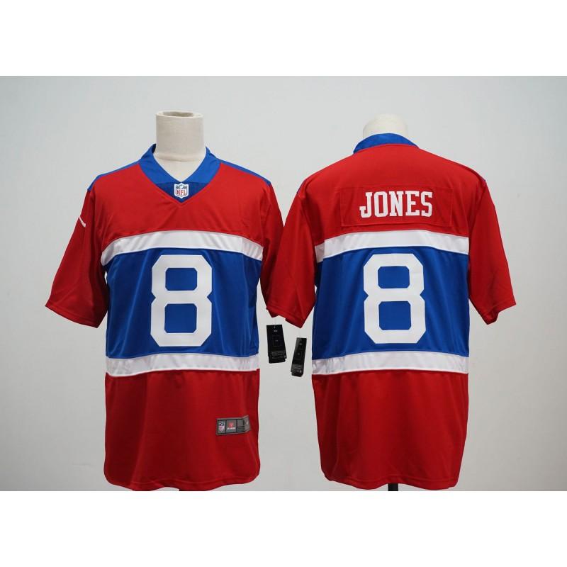 T-shirt de sport surdimensionné en mélange de coton brodé NFL New York Giants pour homme Vêtements décontractés pour fans de rugby